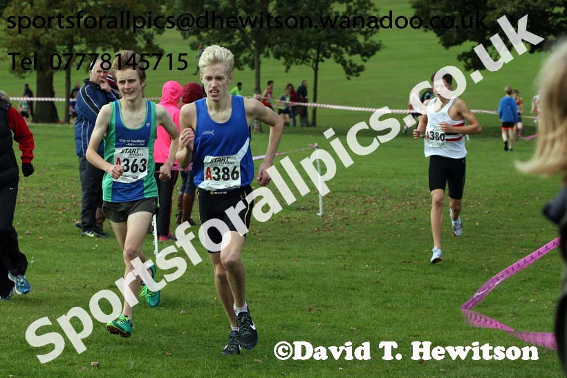 Boys under-15s Northern Cross Country Relays, Graves Park, Sheffield. Photo: David T. Hewitson/Sports for All Pics